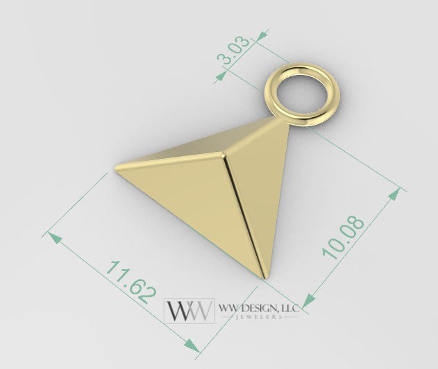 Pyramid Charm - 14k Yellow Gold