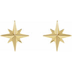 Starburst Star Earrings - 14K Gold (Y, W or R)