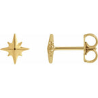 Starburst Star Earrings - 14K Gold (Y, W or R)