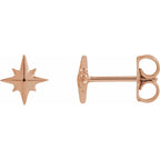 Starburst Star Earrings - 14K Gold (Y, W or R)