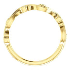 .05 CTW Diamond Swirl Wedding Anniversary Band Stackable Ring - 14k Gold (Y, W or R), Platinum