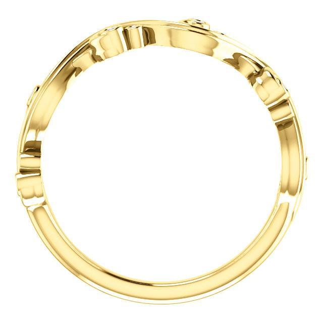 .05 CTW Diamond Swirl Wedding Anniversary Band Stackable Ring - 14k Gold (Y, W or R), Platinum