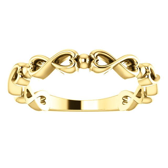 Infinity-Inspired Heart Ring - 14k Gold (Y, W or R), Platinum, Sterling Silver