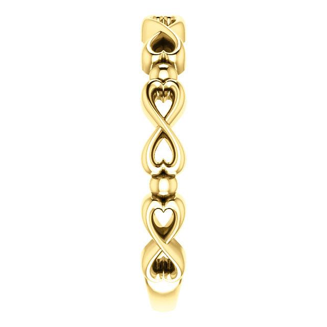 Infinity-Inspired Heart Ring - 14k Gold (Y, W or R), Platinum, Sterling Silver