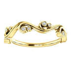 .05 CTW Diamond Swirl Wedding Anniversary Band Stackable Ring - 14k Gold (Y, W or R), Platinum