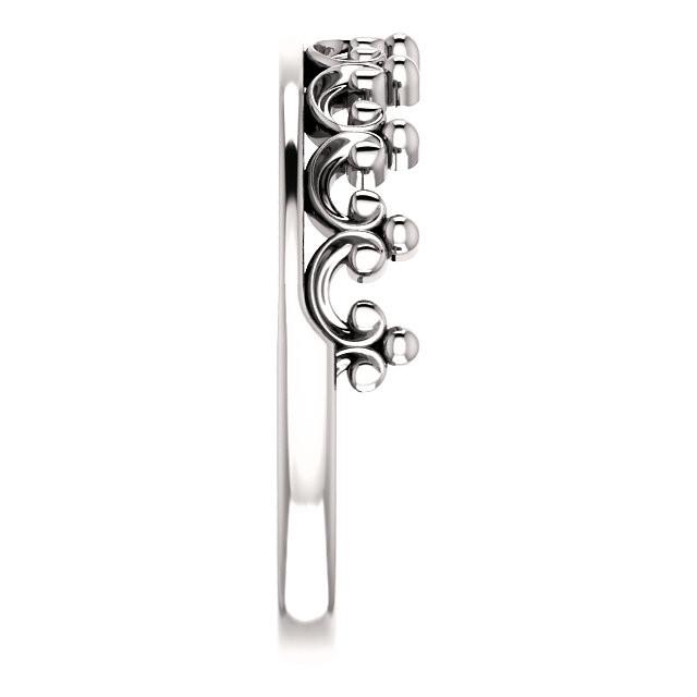 Stackable Crown Ring - Sterling Silver, 14k Gold (Y, W or R), Platinum