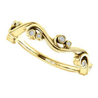 .05 CTW Diamond Swirl Wedding Anniversary Band Stackable Ring - 14k Gold (Y, W or R), Platinum