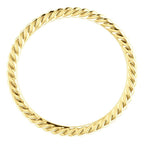 Skinny Rope Band Stackable Ring - 14k, 10k, 18k Gold (Y, W or R), Platinum, Sterling Silver