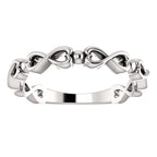 Infinity-Inspired Heart Ring - 14k Gold (Y, W or R), Platinum, Sterling Silver