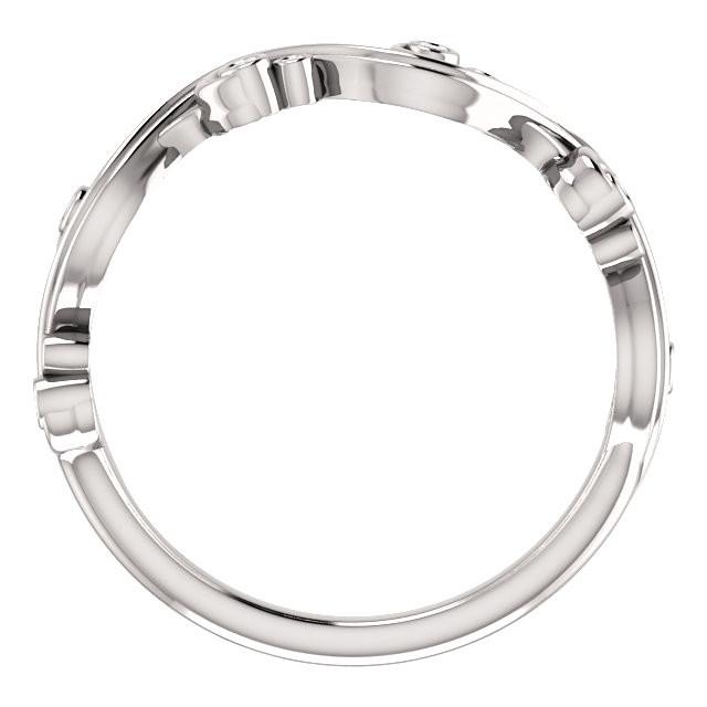 .05 CTW Diamond Swirl Wedding Anniversary Band Stackable Ring - 14k Gold (Y, W or R), Platinum