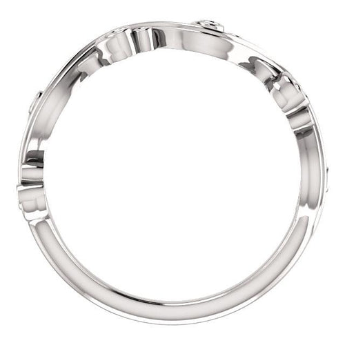 .05 CTW Diamond Swirl Wedding Anniversary Band Stackable Ring - 14k Gold (Y, W or R), Platinum