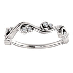 .05 CTW Diamond Swirl Wedding Anniversary Band Stackable Ring - 14k Gold (Y, W or R), Platinum