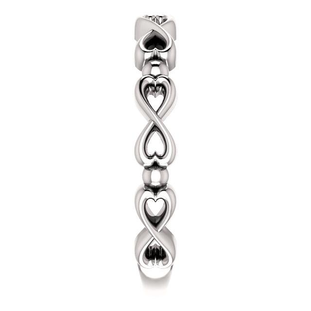 Infinity-Inspired Heart Ring - 14k Gold (Y, W or R), Platinum, Sterling Silver