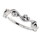 .05 CTW Diamond Swirl Wedding Anniversary Band Stackable Ring - 14k Gold (Y, W or R), Platinum