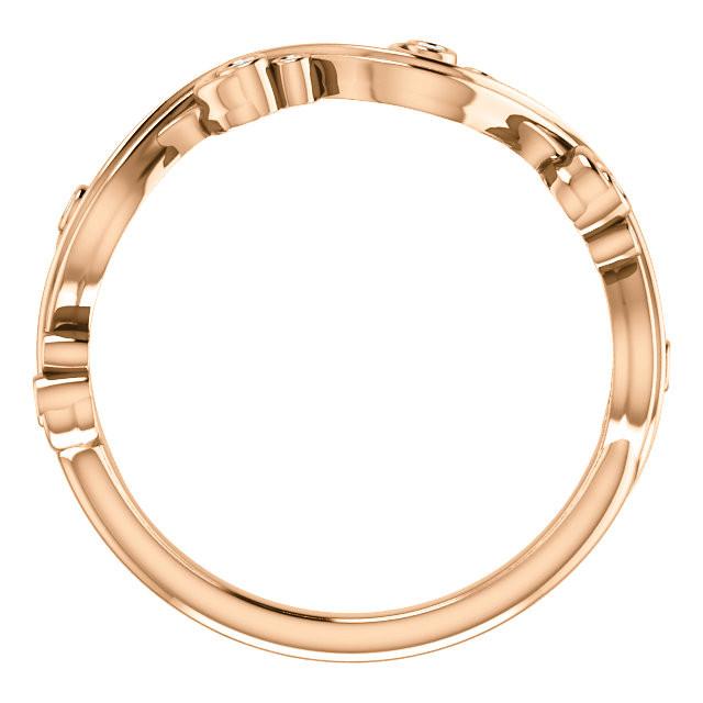 .05 CTW Diamond Swirl Wedding Anniversary Band Stackable Ring - 14k Gold (Y, W or R), Platinum