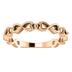 Infinity-Inspired Heart Ring - 14k Gold (Y, W or R), Platinum, Sterling Silver