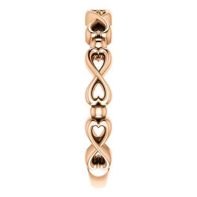 Infinity-Inspired Heart Ring - 14k Gold (Y, W or R), Platinum, Sterling Silver