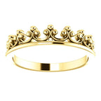 Stackable Crown Ring - Sterling Silver, 14k Gold (Y, W or R), Platinum