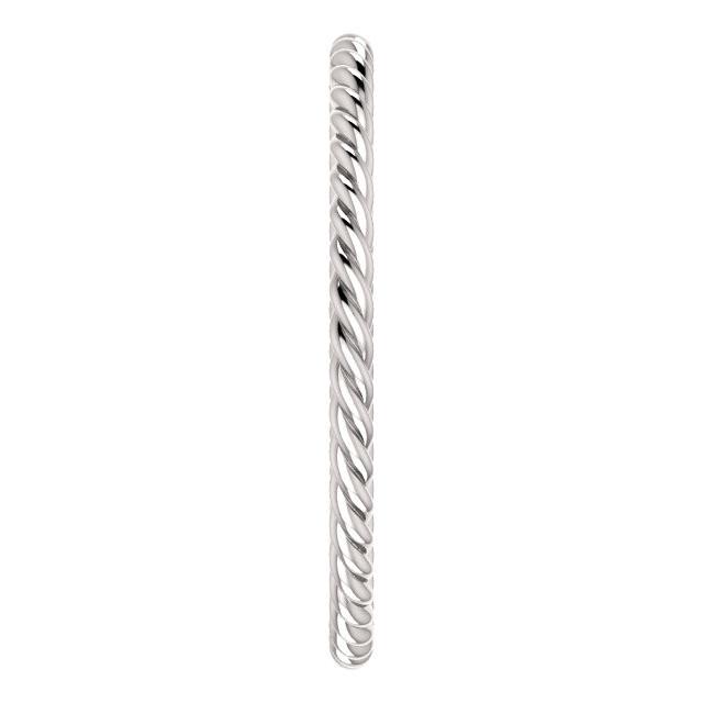 Skinny Rope Band Stackable Ring - 14k, 10k, 18k Gold (Y, W or R), Platinum, Sterling Silver