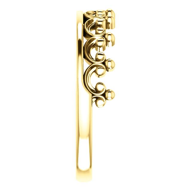 Stackable Crown Ring - Sterling Silver, 14k Gold (Y, W or R), Platinum