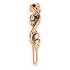 .05 CTW Diamond Swirl Wedding Anniversary Band Stackable Ring - 14k Gold (Y, W or R), Platinum