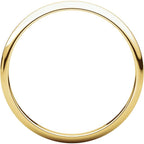 2mm Half Round Light Wedding Band Stackable Ring - 14k Gold (Y, W, or R), Palladium, Platinum, Sterling Silver