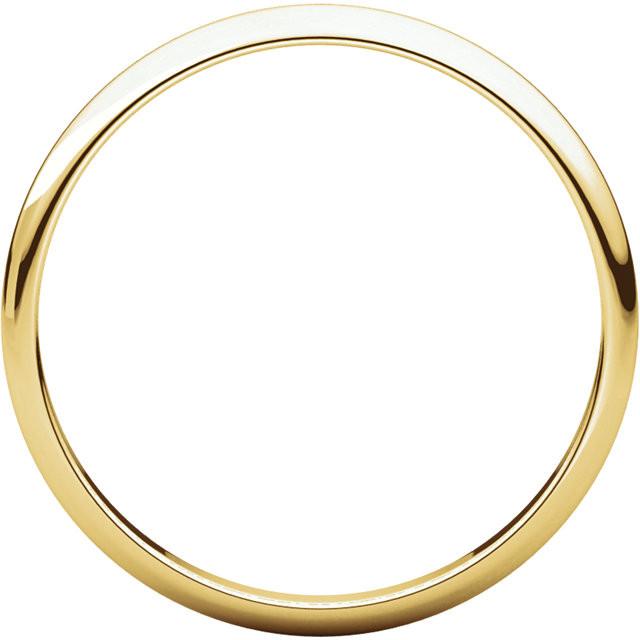 2mm Half Round Light Wedding Band Stackable Ring - 14k Gold (Y, W, or R), Palladium, Platinum, Sterling Silver