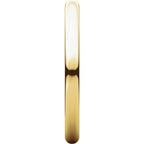 2mm Half Round Light Wedding Band Stackable Ring - 14k Gold (Y, W, or R), Palladium, Platinum, Sterling Silver