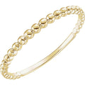 Beaded Stackable Ring - 14k Gold (Y W or R) 14k Yellow Gold / Please indicate in notes during checkout (US size 4-9