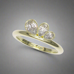 0.58 Ctw Graduated Asymetrical Pear Trio Diamond Ring - 14K 18K (Yellow White Rose) Platinum Rings