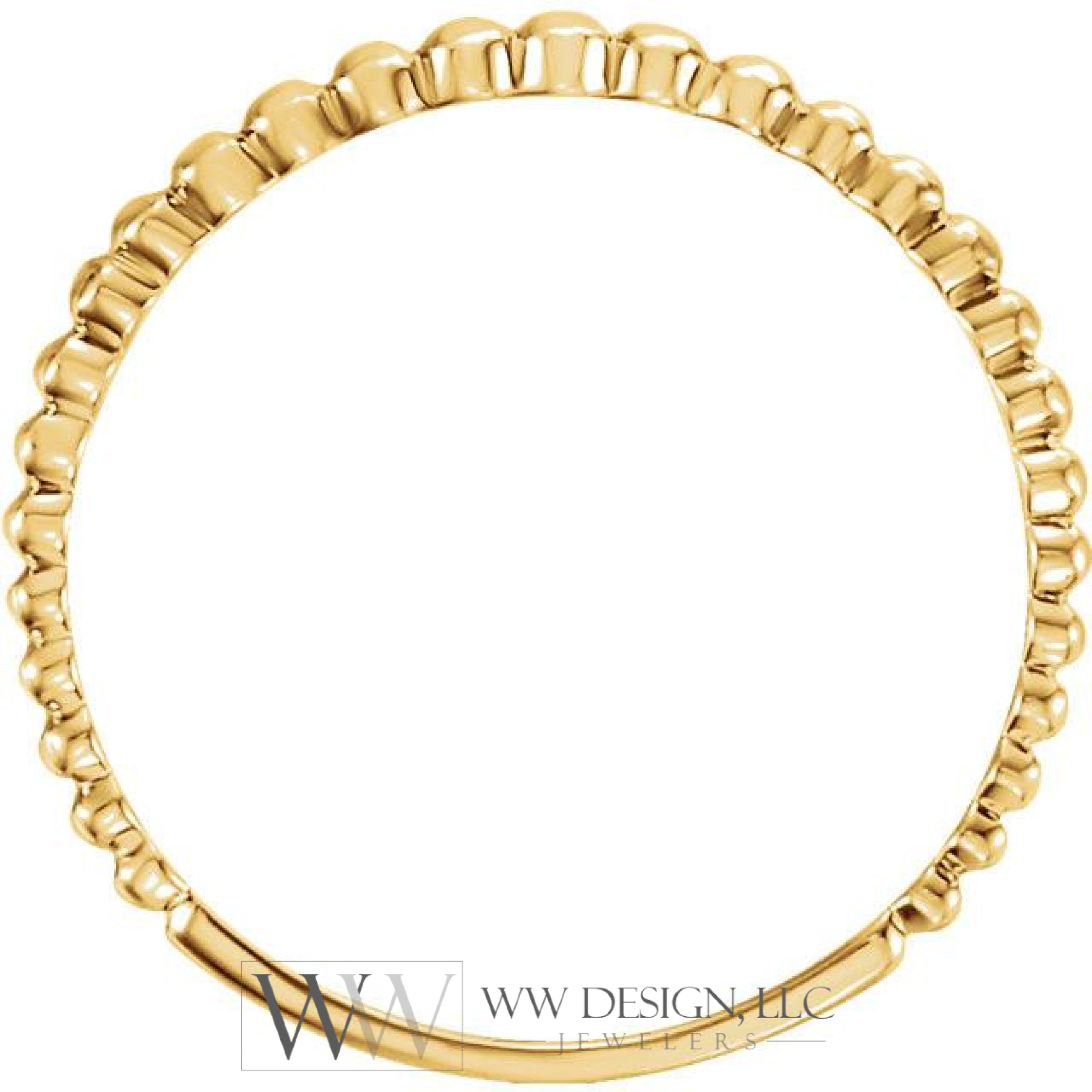Beaded Stackable Ring - 14k Gold (Y W or R) Rings