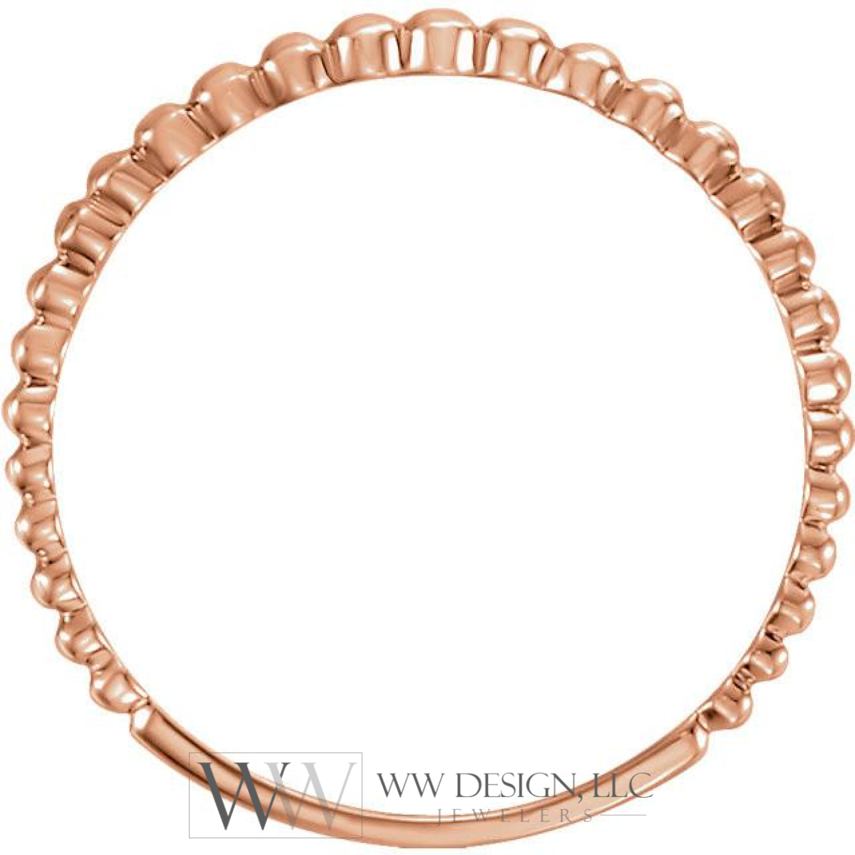 Beaded Stackable Ring - 14k Gold (Y W or R) Rings