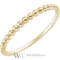 Beaded Stackable Ring - 14k Gold (Y W or R) 14k Yellow Gold / Please indicate in notes during checkout (US size 4-9