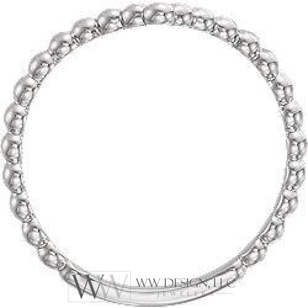 Beaded "V" Ring - Sterling Silver, 14k Gold (Y, W or R), Platinum