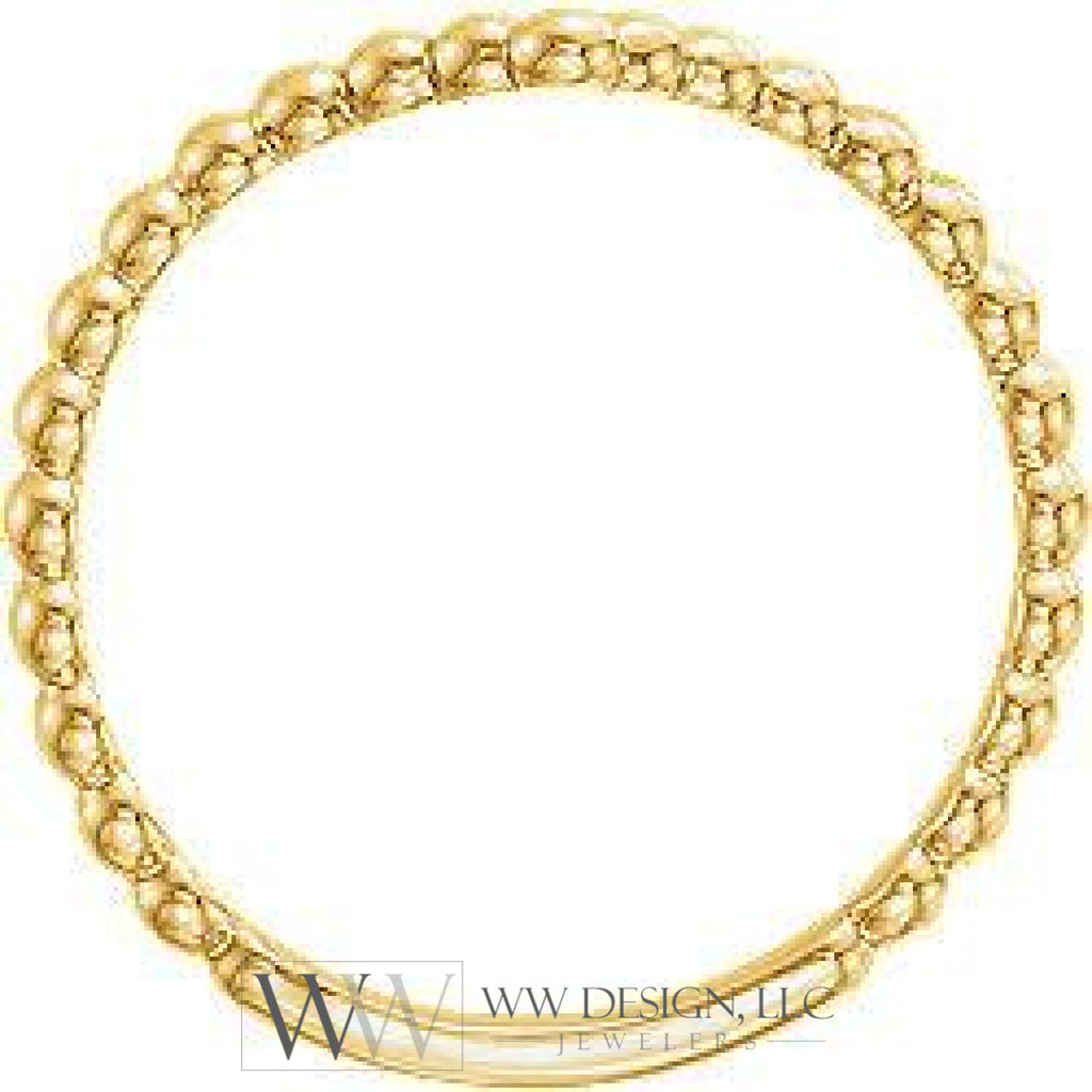 Beaded "V" Ring - Sterling Silver, 14k Gold (Y, W or R), Platinum