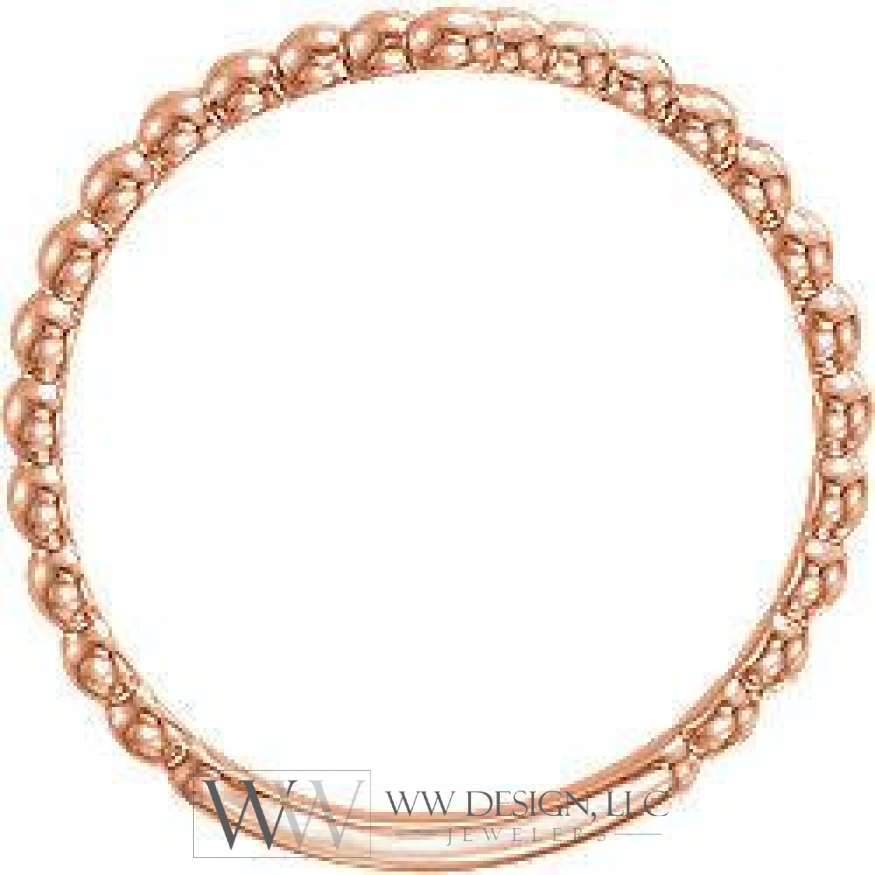 Beaded "V" Ring - Sterling Silver, 14k Gold (Y, W or R), Platinum