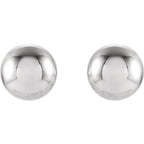 4mm Ball Earrings with Bright Finish - 14K Gold (Yellow or White)