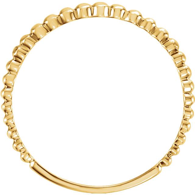 Beaded Stackable Ring - 14k Gold (Y W or R) Rings