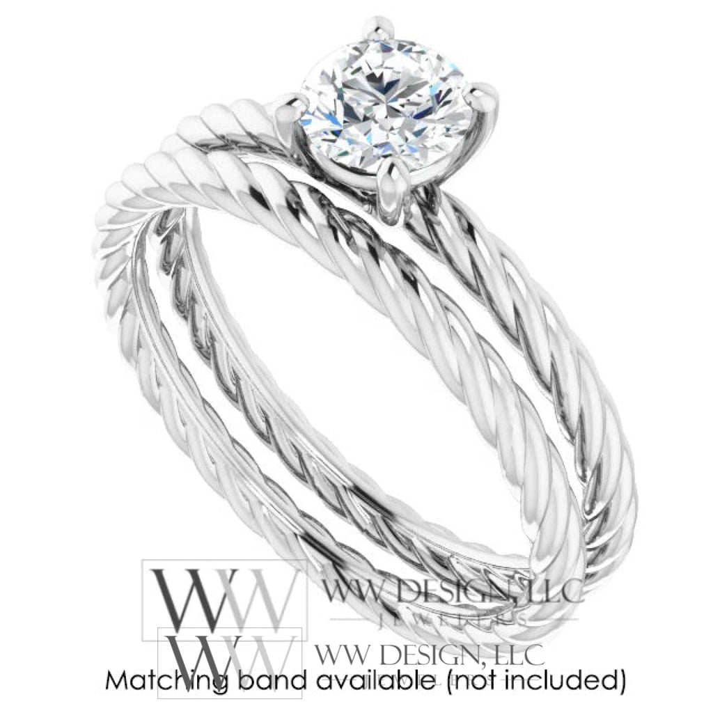  DIAMOND Engagement Ring Genuine F-H VS 0.5ct 5.2mm 14k Gold (Y, W, R) 18k Gold, Platinum Round Diamond Solitaire Engagement Promise Ring