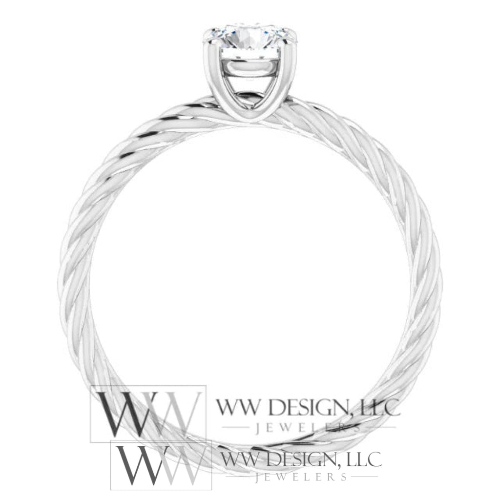  DIAMOND Engagement Ring Genuine F-H VS 0.5ct 5.2mm 14k Gold (Y, W, R) 18k Gold, Platinum Round Diamond Solitaire Engagement Promise Ring