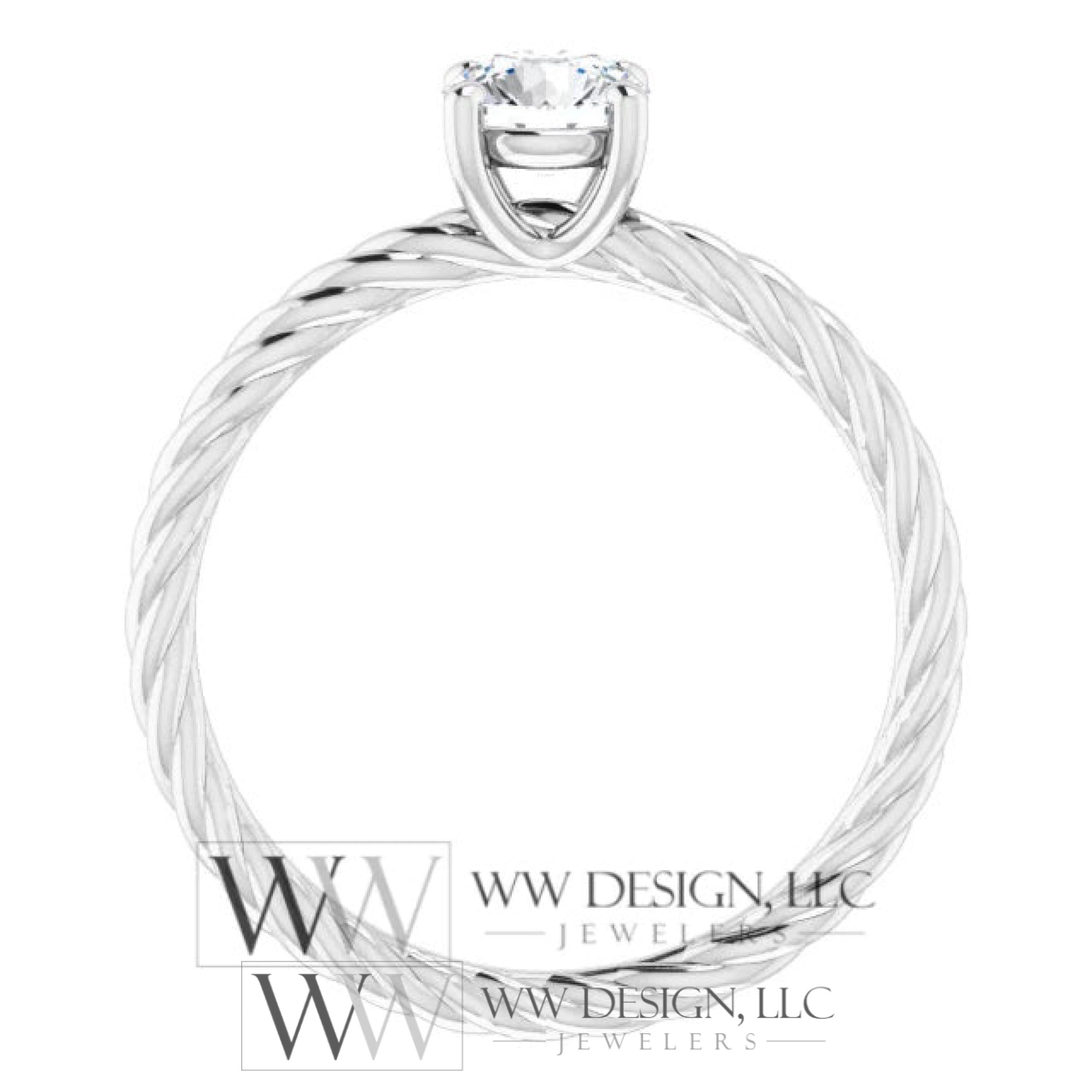  DIAMOND Engagement Ring Genuine F-H VS 0.5ct 5.2mm 14k Gold (Y, W, R) 18k Gold, Platinum Round Diamond Solitaire Engagement Promise Ring