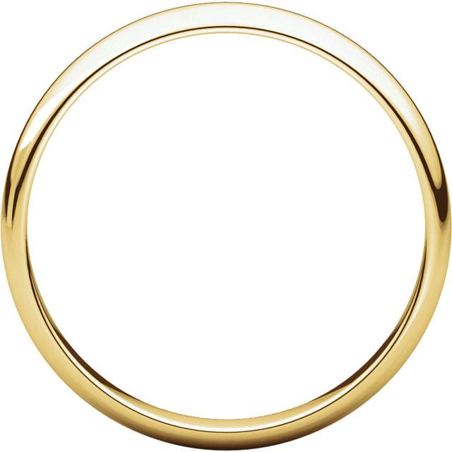 3mm Half Round Light Wedding Band Stackable Ring - 14k Gold (Y, W, or R), Palladium, Platinum, Sterling Silver