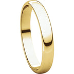 3mm Half Round Light Wedding Band Stackable Ring - 14k Gold (Y, W, or R), Palladium, Platinum, Sterling Silver