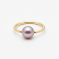 Lavender Pearl Captive Bead Ring CBR 14 ga Hoop - 14k Gold or Platinum