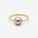 Lavender Pearl Captive Bead Ring CBR 14 ga Hoop - 14k Gold or Platinum