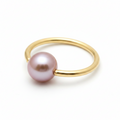 Lavender Pearl Captive Bead Ring CBR 16 ga Hoop - 14k Gold or Platinum