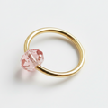 Captive Bead Ring CBR made with PINK Swarovski Crystal - 16 ga Hoop - 14k Gold or Platinum