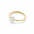 Captive Bead Ring CBR made with CLEAR Swarovski Crystal - 14 ga Hoop - 14k Gold or Platinum