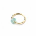 Captive Bead Ring CBR made with OPAL BLUE Swarovski Crystal - 16 ga Hoop - 14k Gold or Platinum