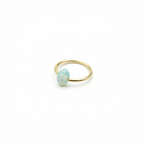 Captive Bead Ring CBR made with OPAL BLUE Swarovski Crystal - 16 ga Hoop - 14k Gold or Platinum